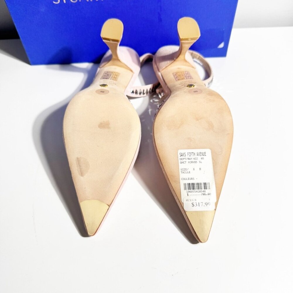 Stuart Weitzman Gemcut XCurve 85 in Suede Ballet Pink size 8 - Picture 5 of 8